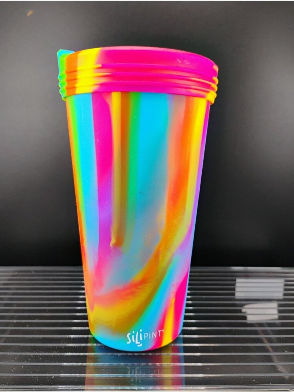 Silipint Rainbow Silicone Pint Cup With Lid